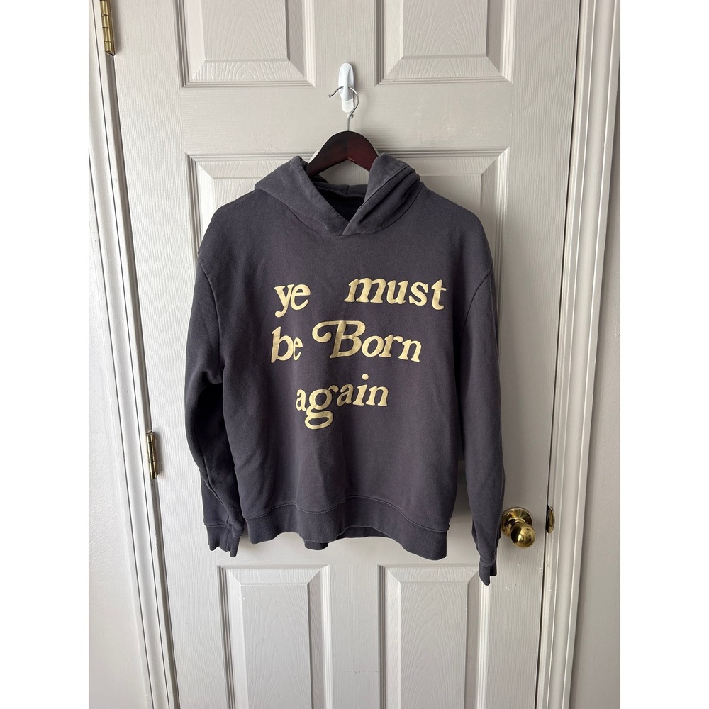 Ye Must Be Born Again Kanye Hoodie Mens XL Grey Streetwear Pullover Sweatshirt